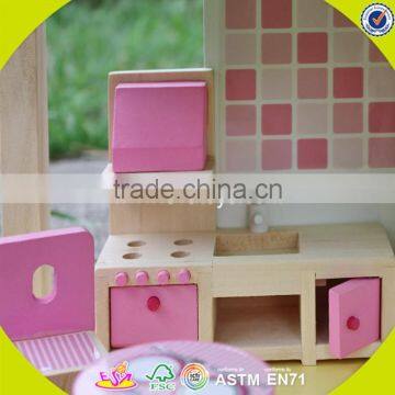 Wholesale 2 Floors Girls Wooden Dollhouse Kits Best Design Children Wooden Dollhouse Kits W06A165-S photo-6