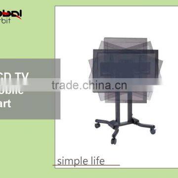 Metal TV Holder Adjustable LCD Monitor Display Mobile TV Cart With Wheel