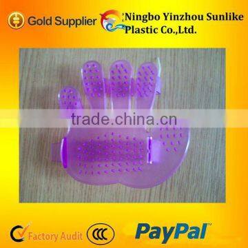 PVC Massage Glove/palm Plastic Handheld Massager/pink Hair Shampoo Scalp Head Massager Brush