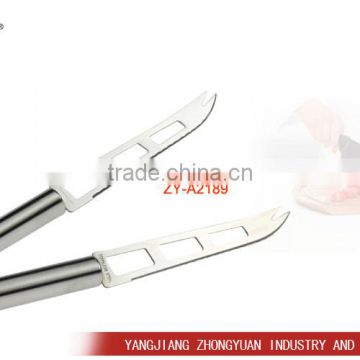 Wholesale unique 3 holes blade stainless cheese knife