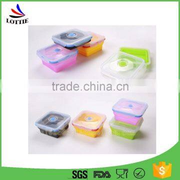 LFGB Silicone Square Lunch Box, Cheapest Square Lunch Box With Lock for Food Container photo-3