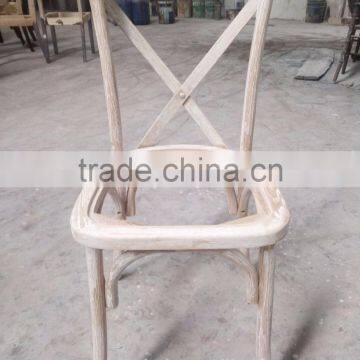 Solid Wood Stacking Living Room Dining Chair Wooden Antique Cross Back Dining Chair photo-3