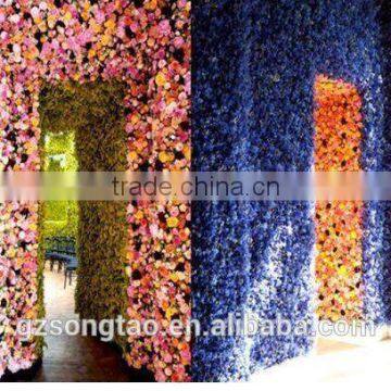 Colorful Artificial Flower Wall Backdrop With Wholesale Silk Flower Hydrangea and Rose for Wedding photo-4