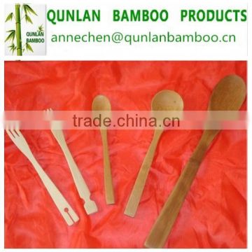 Eco-friendly natural mini bamboo scoop meal spoon bamboo fork