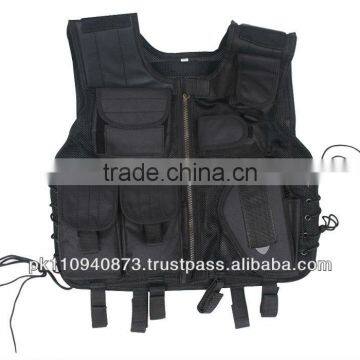 Pocket Tactical Black Vest / Military Paintball Vest