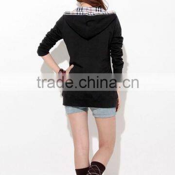 Comfortable Winter Long Sleeve Girls Thick Hoody Coat Back With Hat Made in China photo-4