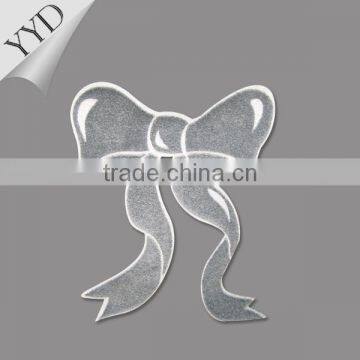 Custom bow heat transfer design decoration motif on garment