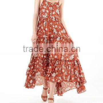 Gypsy Long Dress Chiffon New Style Women Maxi Dress With Full Tiered Skirt HSd5174 photo-5