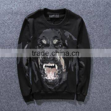 2015 Animal printing plain cotton crew long sleeve t shirt