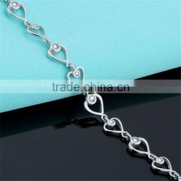 Fashion New Design 925 Sterling Silver Heart Shape Bracelet for Girls photo-2