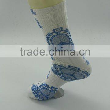 White Thick Polyester Sublimation Printed Men Socks With Free Samples photo-2