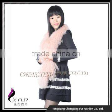 CX-S-108A China Wholesale Fashion Shawl Mongolian Lamb Fur Scarf photo-4