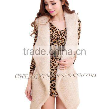 CX-G-B-220 Women Clothing Natural Colour Wholesale Knitted Genuine Mink Fur Vest