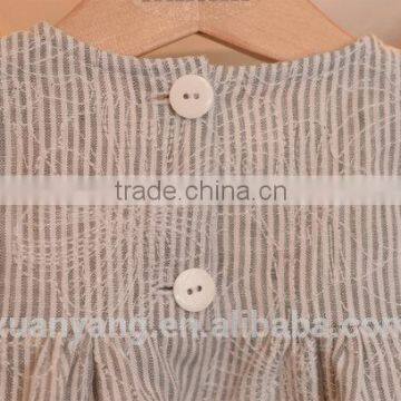 2017 Latest Western Style Kids Stripe Clothing Wholesale Cotton Frock Design Baby Linen Dress photo-5