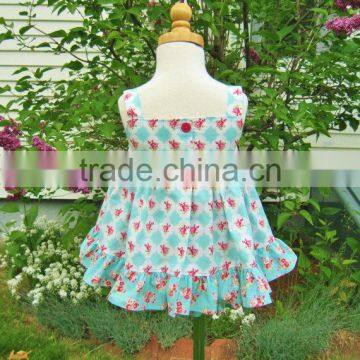 Latest Design 3 Year Old Girl Dress 100% Cotton Floral Two Piece Prom Baby Clothes Dress Set photo-4