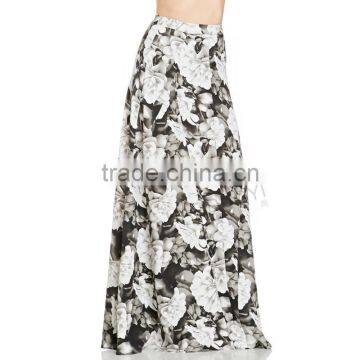 MGOO Latest Design Fashion Maxi Skrits For Women With White Floral Block Print A Line Floor Length 15146A121 photo-6