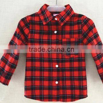 cheap wholesale online kids boys fashion plaid check shirts with chest pocket