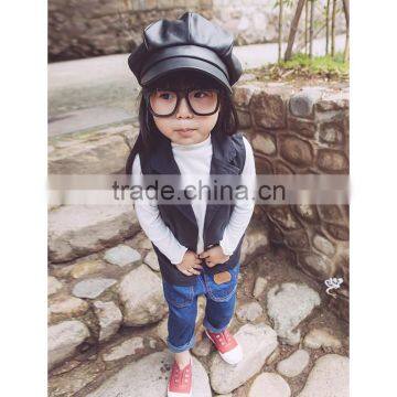 New 2017 Spring Autumn Kids Babys Solid Black Pink Vest Girls Boys Pure Vest photo-5