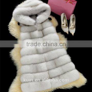 Real Fox Fur Vest Women 2015 Winter New Fashion Slims Medium Long Genuine Natural Mink Fur Vests Female Casacos Mex Fur Poncho photo-6