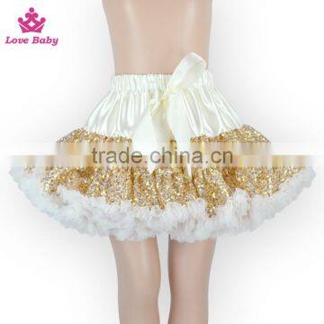 Tulle Sequin Puffy TuTu Skirt Baby Girl Gilttery Golden Sequin Dance Wear Girls Fashion Dress With Ribbon Bow DR6011507 photo-5