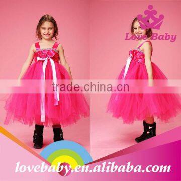 Hot Red Boutique Store Ruffle Party Children Ballet Long Dress photo-5