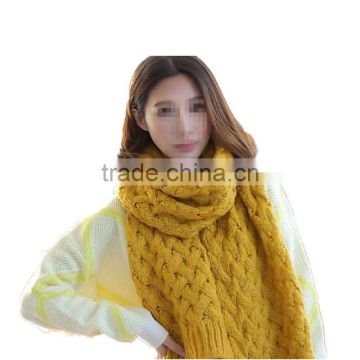 Autumn and winter wear korean style mohair warm long style solid fashion knit lovely scarf girl hijab scarf