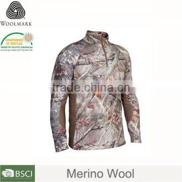 Custom-made merino wool tshirt, custom-made hunting camo clothing