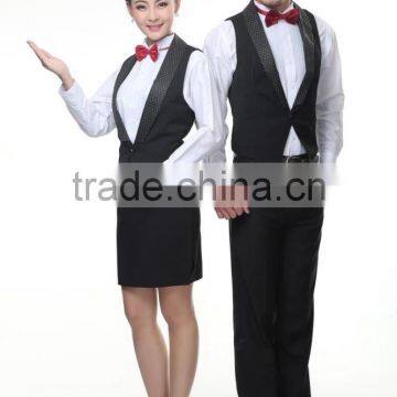 Juqian Custom High End Slim Fit Western Restaurant Waitress Tuxedo Uniform Designs photo-5