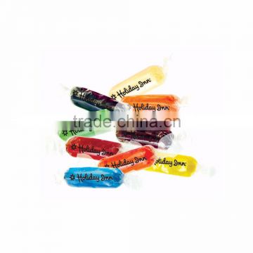 USA Made Imprinted Fruit Rod Candy - non-melt, individually wrapped and comes with your logo