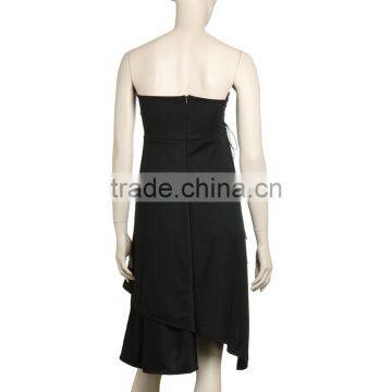 Front Short and Long Back Plain Dyed Women Skirt Dress photo-5