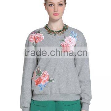 New Style Original Fashion Custom Womens Printed Crewneck Fleece Sweatshirts LH5868