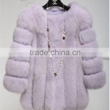 The fake fox fur coat of long coat