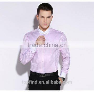 Classic Fashion 100% Cotton White Collar & Cuff Long Sleeve Shirt Dress Men photo-3