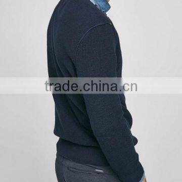 2017 Cotton Design Pullover Crewneck Sweater for Men With Zipper photo-2