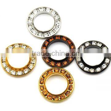 5 colors 22mm big round metal brass rhinestone eyelets crystal diamond grommets glass eyelets RE-22mm