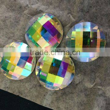 Crystal AB Round Shiny Glass Flat Back Rhinestone Crystal Stone photo-4