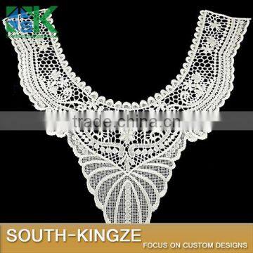 crochet collar U- lace collar small wave milk white Embroidered Lace Neckline Collar Lace Venice Applique Motif