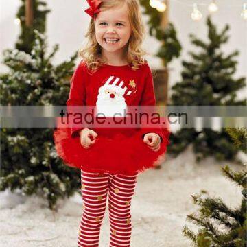 new coming Santa Claus embroidery christmas outfits boutique clothes girls clothing