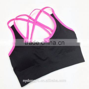 spagetti cross back jogging training workout yoga bra/shegz show breathable fitness athletic workout sports yoga bra top