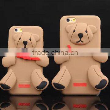 Teddy Bear Pattern Fashion Rubber Soft Phone Cover Case Back For For Apple iPhone 5/5S/6/Plus