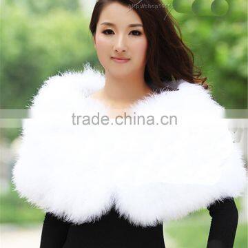 SJ085-03 Turkey Feather Fur Shawls Chinese Clothing Manufacturers