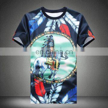 Online Shopping India Men's White Cotton Custom Printing O Neck Short Sleeve Slim Fit Men's t Shirts photo-3
