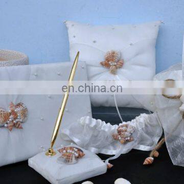 Ocean Theme guest book /pen holder/ring pillow/flower basket set wedding table decoration