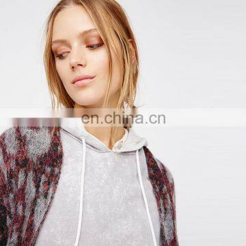 Womens Argyle Baggy Long Sleeve Woolen Kintted Cardigan Sweater photo-3