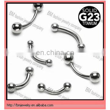 Grade 23 Solid Titanium Curved Barbell with Balls Piercing jewelry eyebrow ring