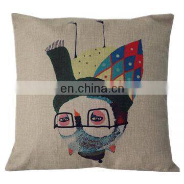 Decorative home sofa chair seat linen latest design printed applique work cushion cover