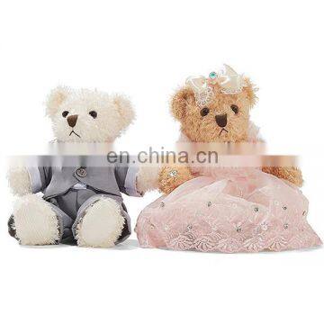 Bride And Bridegroom Plush Toys Couple Teddy Bear Wedding Gift Wholesale Soft Stuffed Valentine Teddy Bear Plush