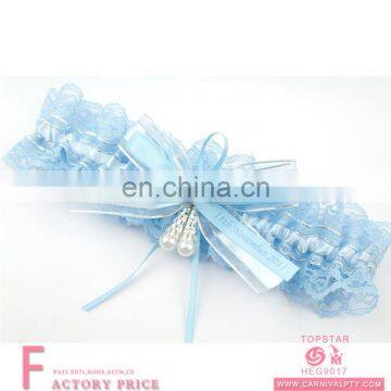 Plus Size Customize Cheap Price New Design Fashionable Lace Garter Bridal Garter Blue Lace