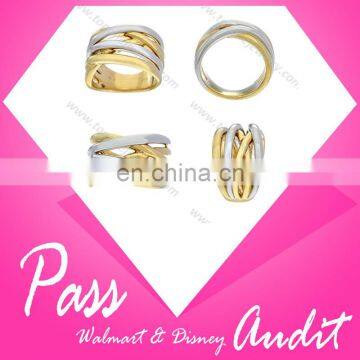 Two Tone Wholesale Stainless Steel Twisted Rope Ring Jewelry