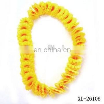 Carnival party yellow hawaii flower necklace lei HAI-0001